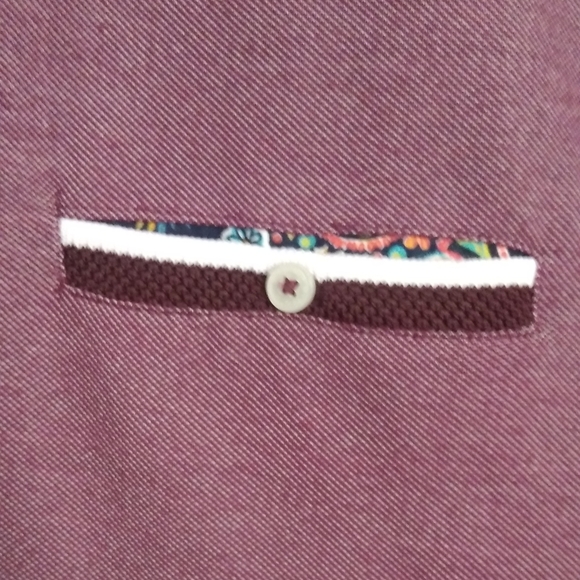 NWT DENIM & FLOWERS BURGUNDY POLO SZ XL - Picture 4 of 7